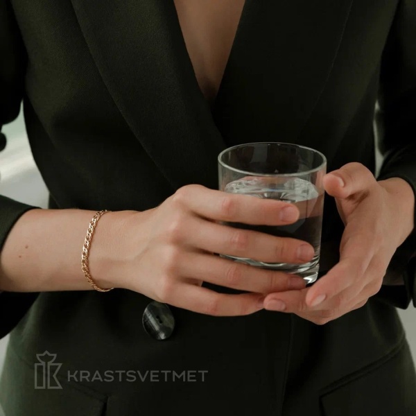 Браслет из красного золота, плетение «Ромб двойной»